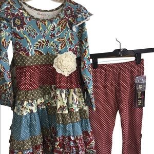 NWT Girl’s Size 5 Mustard Pie McKenna Dress with Leggings